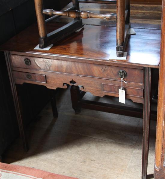 A George III mahogany side table, W.2ft 11in. D.1ft 5in. H.2ft 5in.